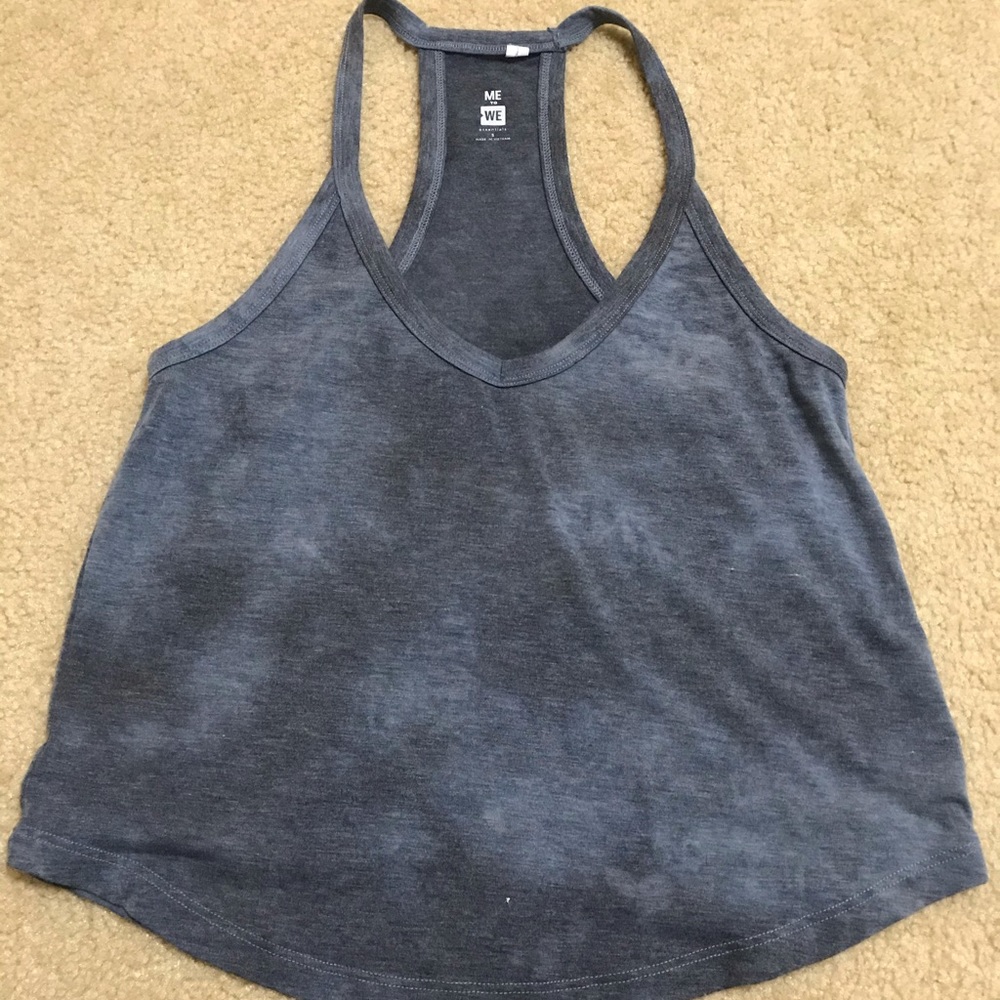 Blue tie dye tank top vneck